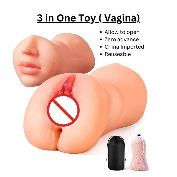3 in 1 big Ladies Pocket Pussy Toy
