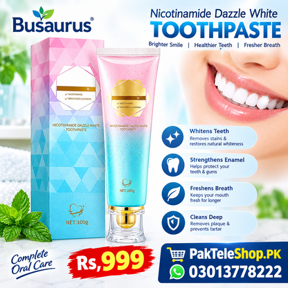Busaurus Nicotinamide Dazzle White Toothpaste