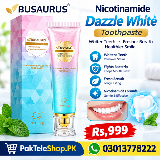 Busaurus Nicotinamide Dazzle White Toothpaste
