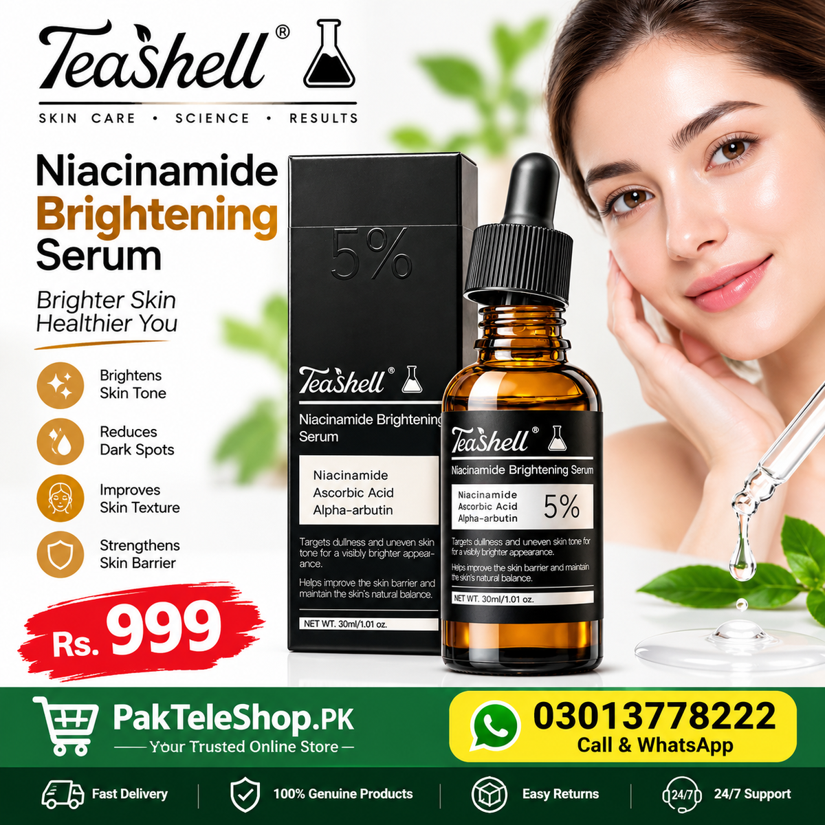 Teashell Niacinamide Brightening Serum