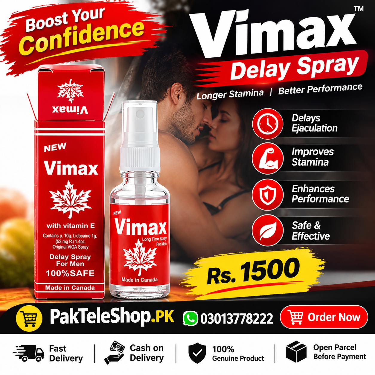 Vimax Delay Spray High Quality Local Formula for Men