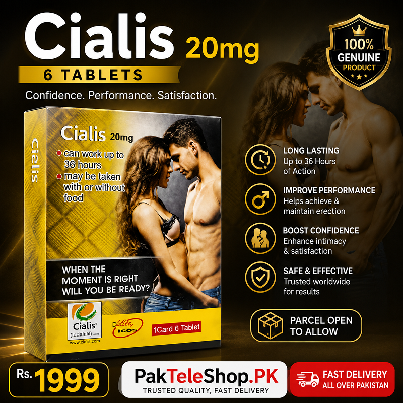 Cialis 20mg 6 Tablet UK | Long-Lasting ED Support